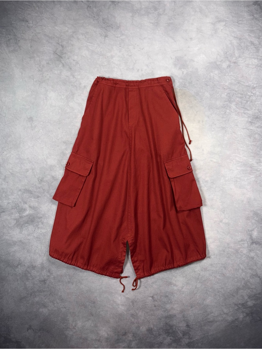Y’s Yohji Yamamoto Japan Vintage Red Cargo Military Parachute Utility Skirt